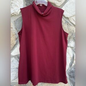 Catherines Suprema Collection Top 1X Burgundy Sleeveless Turtleneck Under Shirt